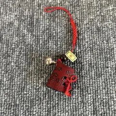 印伝風 ブーツ型 ストラップ 赤