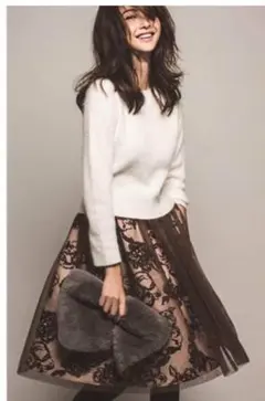 チュール重ねスカート