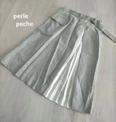 perle peche プリーツシフォン切り替え スカートのサムネイル