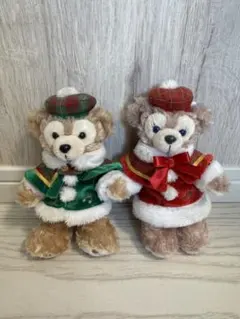 ダッフィー&シェリーメイ　2012年クリスマス　ぬいぐるみバッジ