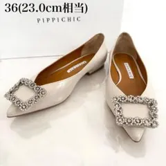 ９/5まで出品、最終お値下げ:ピッピシック　ビジュー　　フラットパンプス　36 2025年最新】ピッピシック ビジュー 36の人気アイテム - メルカリ