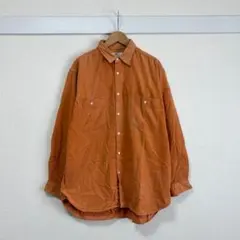GLENOVER コーデュロイ 長袖 ビックシャツ オレンジ M 綿100%