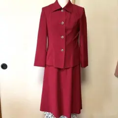 ブティック邦生　赤ノースリーブワンピース　ジャケット　セットアップ