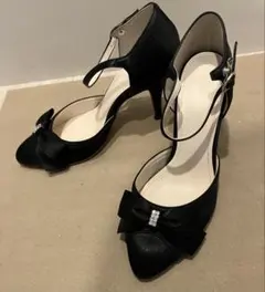AIMER エメ　ビジュー リボン付き　ハイヒール パンプス