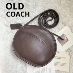 極美品 vintage coach old 茶 キャンティーン 丸型