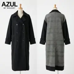 AZUL BY MOUSSY ダブルボタンロングコート M ブラックのサムネイル