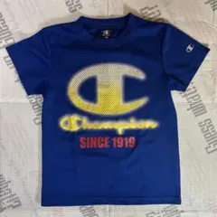 チャンピオン キッズ 140 半袖 Tシャツ ブルー 吸汗速乾 メッシュ