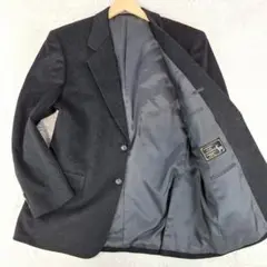 極美品✨ピュアカシミア100　メンズ　テーラードジャケット　黒　L
