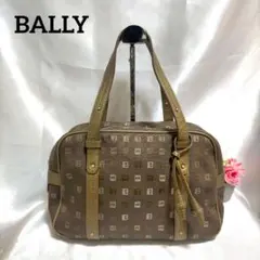 BALLY　バリー　ハンドバッグ　Bロゴ　ブラウン　ゴールド