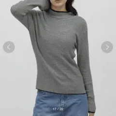 【美品】LAKOLE ニット 黒 ボーダー S 細見え ストレッチ 定番