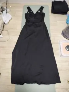 ブラック ノースリーブ ロングワンピース