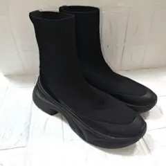 ZARA ザラ 38 厚底　ソックスブーツ　ブラック　黒　24