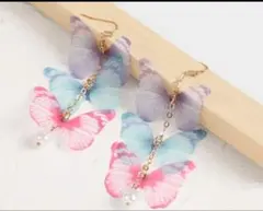 蝶・月・星・葉モチーフピアス　ネックレス　セット