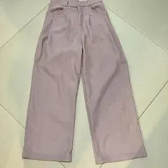 【新品】 S ハイウエスト コーデュロイ ワイドパンツ ローズ 155/64A