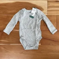 【新品】H&M グレー長袖ロンパース 9-12months 80cmのサムネイル