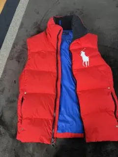 ポロ・ラルフ・ローレン 赤 ダウン　ベスト