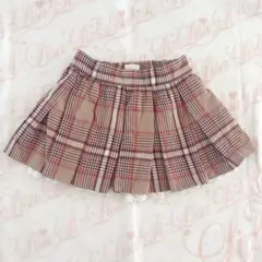 LIZLISA チェック　スカパン　ブラウン　ミニスカート　パンツ　キュロット