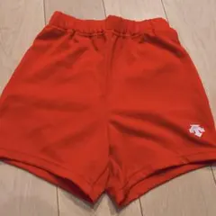 バレーボール 短パン DESCENTE 赤 パンツ ホワイトロゴ バレー L