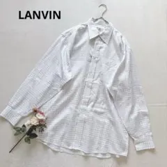 ランバン CLASSIQUE ボタンダウン 長袖シャツ ワイシャツ チェック柄のサムネイル