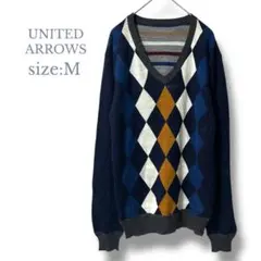 【ユナイテッドアローズ】Mサイズ　ビューティーアンドユース　アーガイル柄
