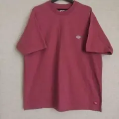 Dickies ピーチピンクロゴ刺繍 TシャツLサイズ