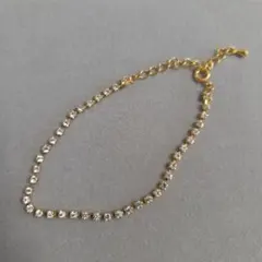 ラインストーン ブレスレット ゴールドカラー