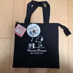 スヌーピー 保冷保温 ファスナー付き ランチトートバッグ