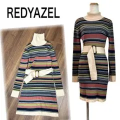 REDYAZEL♡マルチボーダータートルネックミニワンピース