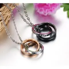 ステンレス製 ペアネックレス 刻印 「 ETERNAL LOVE ( 永遠の愛