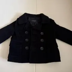 COMME CA ISM 黒 ダブルブレストコート 90