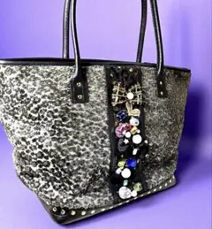 サ*ム様 美品✨シンクビー　トートバッグ　スタッズ　パール　ビジュー　リボン　ヒ