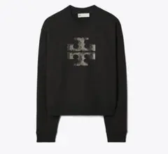 トリーバーチTORYBURCH クリスタルロゴスウェットシャツSサイズ新品タグ付