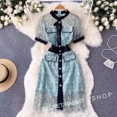 綺麗めコーデ❤️ちょいセクシー♡ レース　ロングワンピース　長袖　切り替えドレス