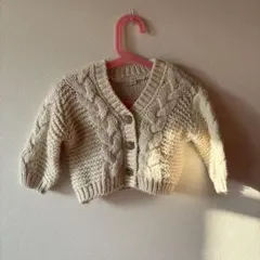 petit main ケーブル編みカーディガン Sサイズ アイボリー