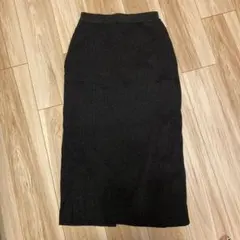 Re:EDIT リエディ　前後2WAYラメリブニットナロー ロングスカート