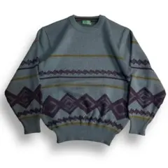 値下げ美品 貴重【VINTAGE】90s 立体デザイン レトロニット オールド