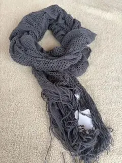 Somen 透かし編みグレー マフラー 新品未使用