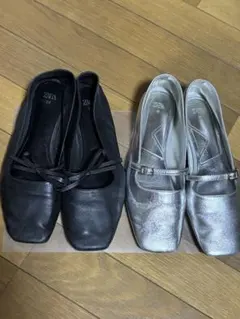 ZARA 38フラットシューズ バレエシューズ 2足セットのサムネイル