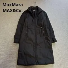 美品 MaxMara MAX&Co. 中綿 ライトダウンコート ロング 黒 SM