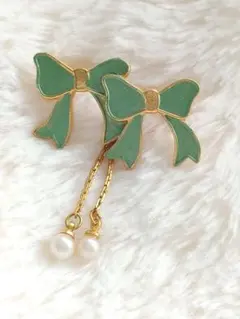 りぼん　ヴィンテージ　アンティーク　アクセサリー　レトロ　一点物　希少　真珠