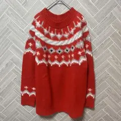 【オゾック】ニット　レッド　クリスマス　38