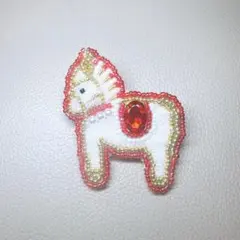 【お値下げ中】馬のブローチ ビーズ刺繍