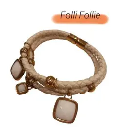 値下げ❗美品 Folli Follie フォリフォリ 3連 編み込みブレスレット