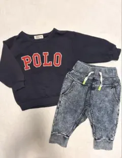 POLO Baby トレーナー デニム風パンツ セット