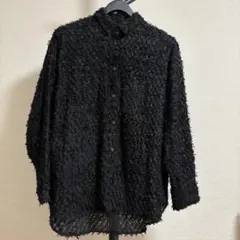 【美品】FREE'S MART フェザージャガードビッグシャツ フリーサイズ 黒