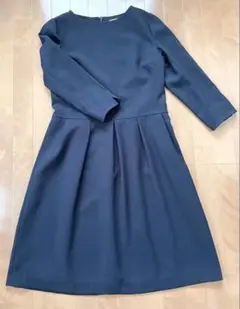 【新品】 49AV.ジュンコシマダ ネイビー 長袖七分 ひざ丈ワンピースのサムネイル