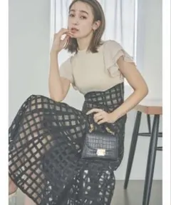 【美品】dazzlin ノースリーブチェック柄ワンピース