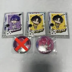 アニメキャラクター缶バッジ2個セット+カード3枚