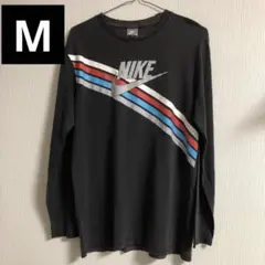NIKE ロンT フェード ダメージ加工風 ブラック M