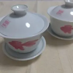 金魚柄 湯飲み ２客